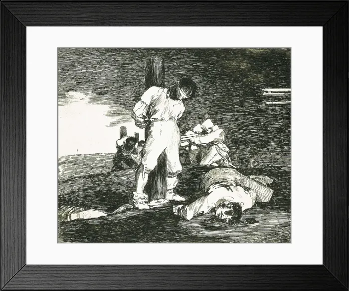 Framed Print : GOYA Y LUCIENTES, Francisco de (1746-1828). And there's no help for it. 1810-1820. Plate 15 of 'The Disasters of War'. Etching. SPAIN. Madrid. National Library