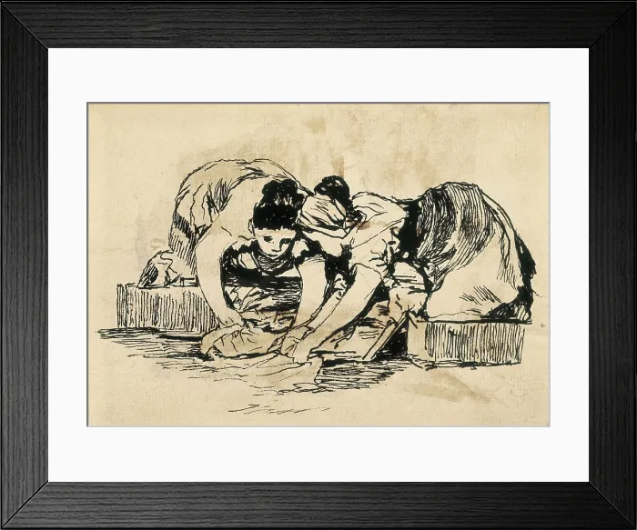 Framed Print : GOYA Y LUCIENTES, Francisco de (1746-1828). The Washerwomen. end 18th-19th c. Drawing. SPAIN. Madrid. National Library. AISA / Everett Collection**US SALES ONLY** Framed Print : GOYA Y LUCIENTES, Francisco de (1746-1828). The Washerwomen. end 18th-19th c. Drawing. SPAIN. Madrid. National Library. AISA / Everett Collection**US SALES ONLY**