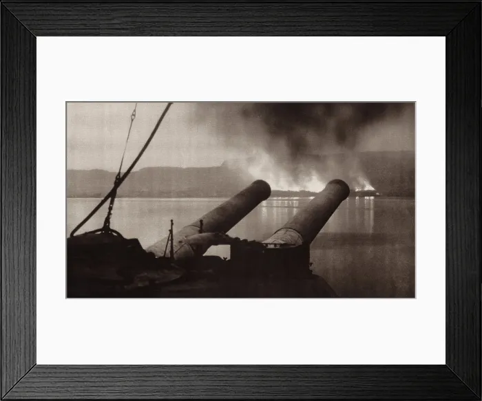 Framed Print : World War 1. The British and French abandoned their Dardanelles campaign in Jan. 1916 and burning all stores and equipment that could not be removed
