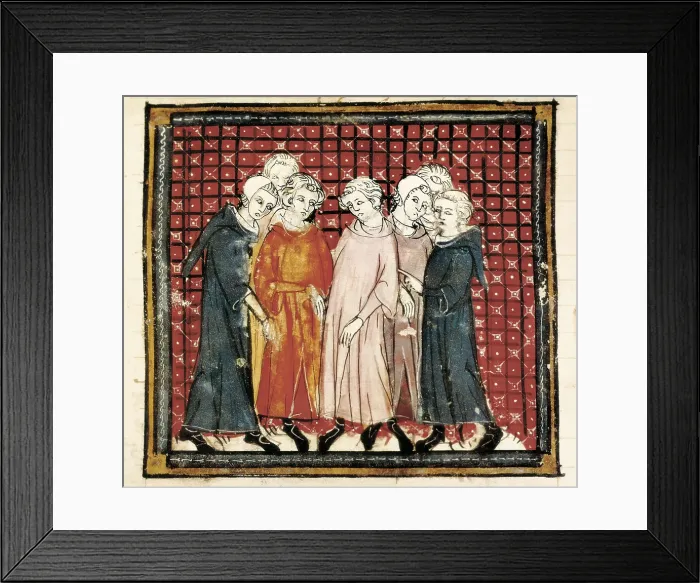 Framed Print : CHARLES MARTEL (688-741). Illustration the 'The Great Chronicles of France' (14th c.). Gothic art. Miniature Painting. FRANCE. Castres. Goya Museum