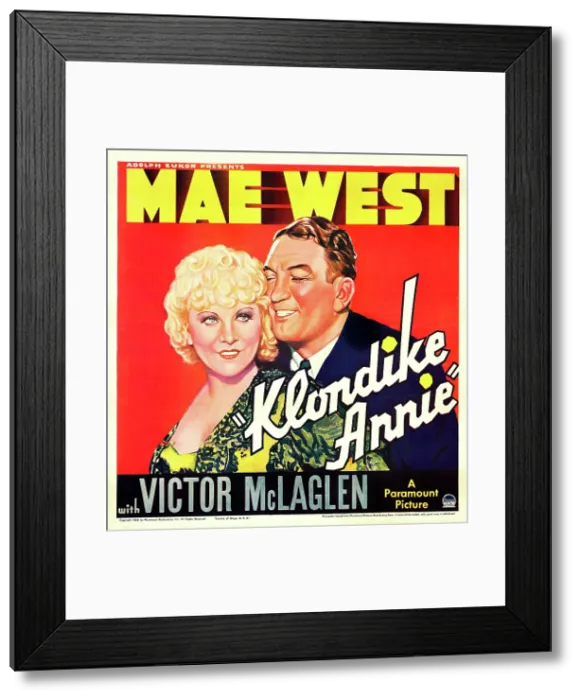 Framed Print : KLONDIKE ANNIE, US poster art, from left: Mae West, Victor McLaglen, 1936