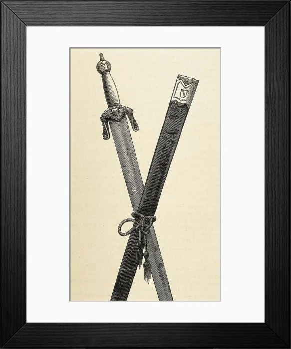 Framed Print : FERDINAND II 'the Catholic' (1452-1516). Ferdinand II's sword donated by himself to Alonso de Baeza in 1513