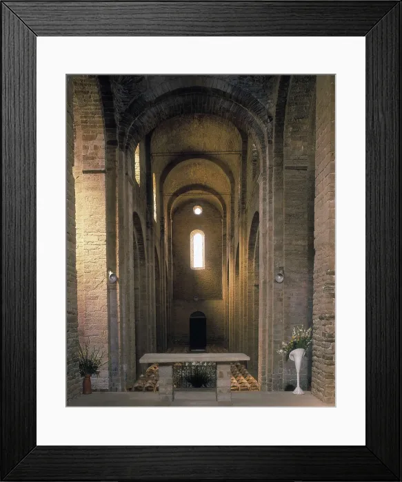 Framed Print : Castle and Collegiate Church of Saint Vincent. 12th c. SPAIN. Cardona. Colegiata de San Vicente (Collegiate Church of San Vicente). Romanesque art. Architecture