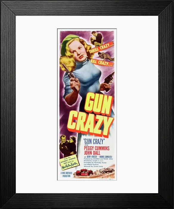 Framed Print : GUN CRAZY, (aka DEADLY IS THE FEMALE), center: Peggy Cummins, 1950