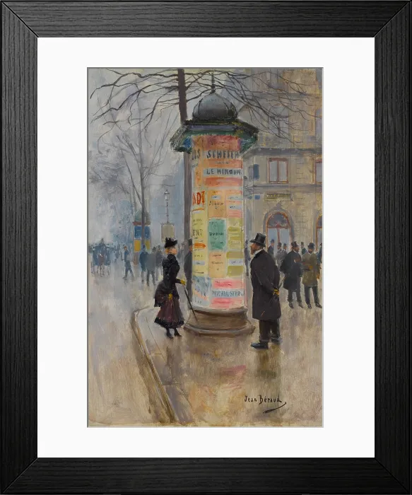 Framed Print : Parisian Street Scene, by Jean Beraud, 1885, French impressionistic painting, oil on canvas. Beraud painted Parisian street life in an academic style influenced by impressionism Framed Print : Parisian Street Scene, by Jean Beraud, 1885, French impressionistic painting, oil on canvas. Beraud painted Parisian street life in an academic style influenced by impressionism
