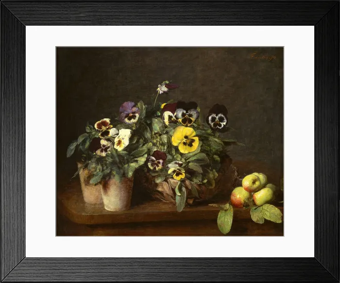 Framed Print : Still Life with Pansies, by Henri Fantin-Latour, 1874, French impressionist painting, oil on canvas Framed Print : Still Life with Pansies, by Henri Fantin-Latour, 1874, French impressionist painting, oil on canvas