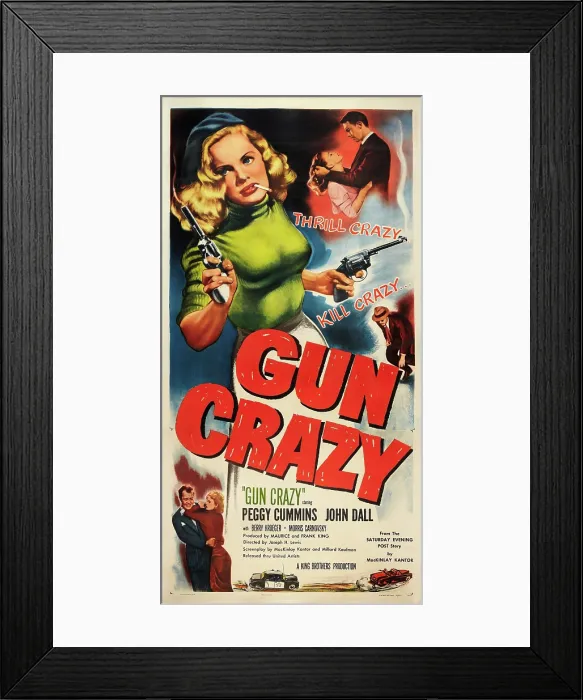 Framed Print : GUN CRAZY, (aka DEADLY IS THE FEMALE), Berry Kroeger, Peggy Cummins, John Dall, 1950