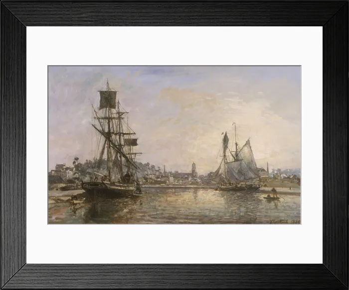 Framed Print : Honfleur, by Johan Barthold Jongkind, 1865, French impressionist painting, oil on canvas Framed Print : Honfleur, by Johan Barthold Jongkind, 1865, French impressionist painting, oil on canvas