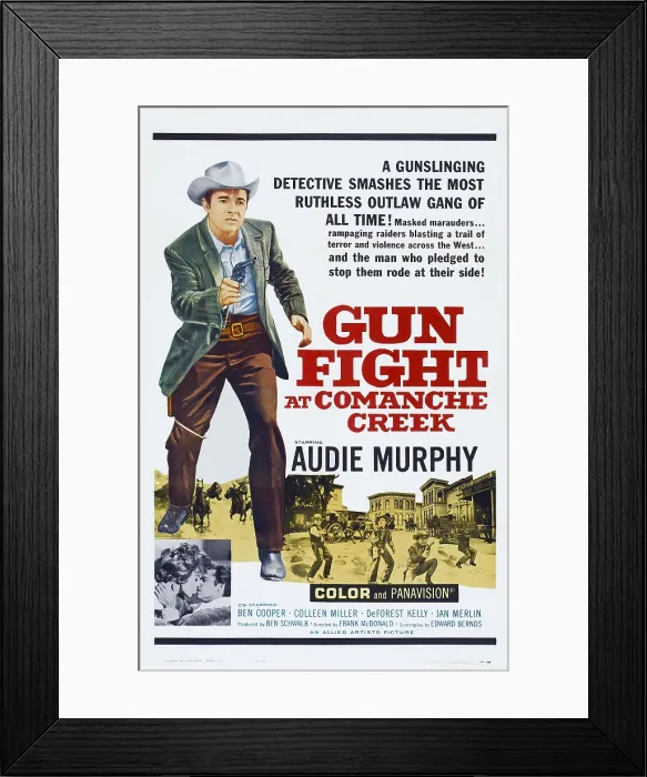 Framed Print : GUNFIGHT AT COMANCHE CREEK, top left: Audie Murphy, 1963