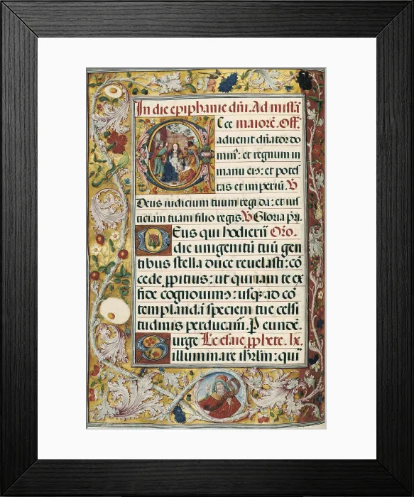 Framed Print : Page with miniature depicting the Ephiphany. Gothic art. Miniature Painting. SPAIN. Madrid. National Library. AISA / Everett Collection**US SALES ONLY**