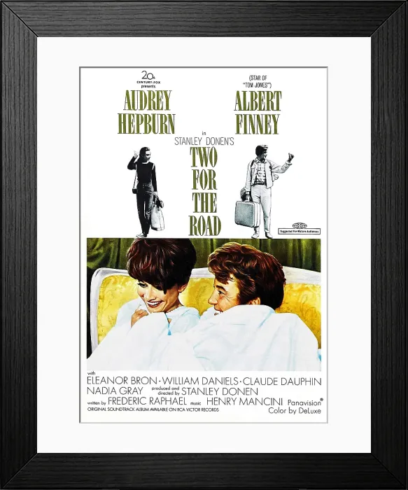 Framed Print : TWO FOR THE ROAD, from left, Audrey Hepburn, Albert Finney, 1967, TM and Copyright 20th Century Fox Film Corp. All rights reserved / courtesy Everett Collection