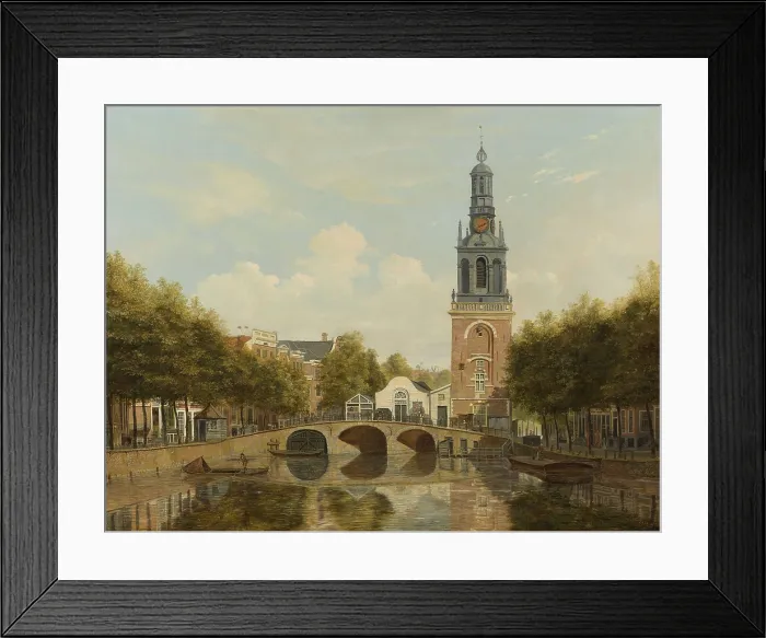 Framed Print : The Torensluis and the Jan Roodenpoortstoren in Amsterdam, by Hendrik Gerrit ten Cate, 1829. Dutch painting, oil on canvas