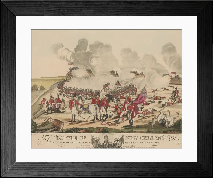 Framed Print : Battle of New Orleans and death of Major General Packenham and Samuel Gibbs, Jan. 8, 1815