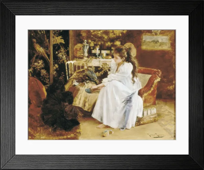 Framed Print : RIBERA CIRERA, Rom (1849-1935). Private scene. s.XIX-s.XX. Oil on canvas. SPAIN. Barcelona. National Art Museum of Catalonia. AISA / Everett Collection**US SALES ONLY**