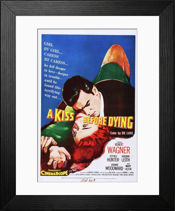 Framed Print : A KISS BEFORE DYING, US poster art, Virginia Leith, Robert Wagner, 1956