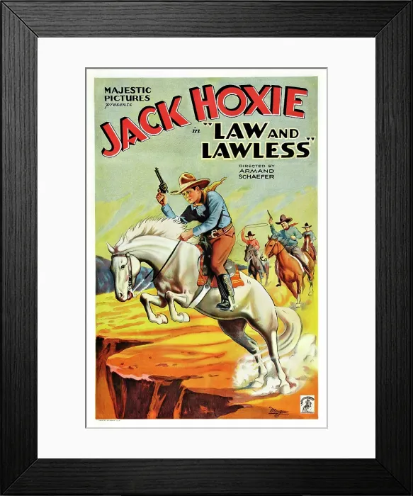 Framed Print : LAW AND THE LAWLESS, Jack Hoxie on poster art, 1932 Framed Print : LAW AND THE LAWLESS, Jack Hoxie on poster art, 1932