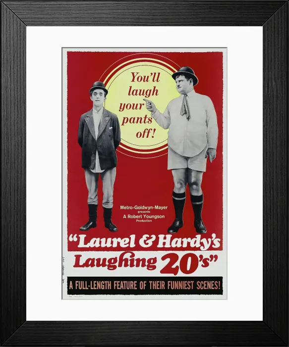 Framed Print : LAUREL AND HARDY'S LAUGHING 20'S, l-r: Stan Laurel, Oliver Hardy on poster art, 1965