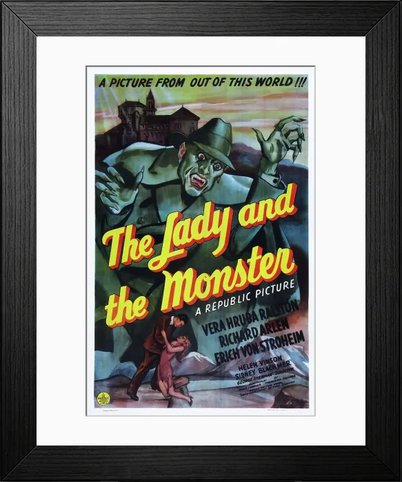 Framed Print : THE LADY AND THE MONSTER, US poster art, 1944