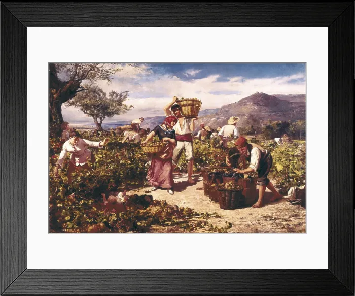 Framed Print : MARTI i AGUILO, Ricard (1868-1936). The grape harvest. 1881. Oil on canvas. AISA / Everett Collection**US SALES ONLY**