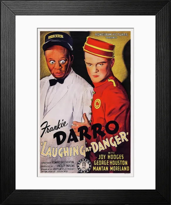 Framed Print : LAUGHING AT DANGER, US poster art, from left: Mantan Moreland, Frankie Darro, 1940