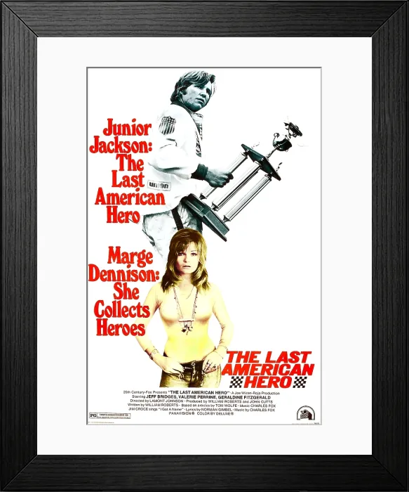 Framed Print : THE LAST AMERICAN HERO, Jeff Bridges (top), Valerie Perrine, 1973, TM & Copyright 20th Century Fox Film Corp. / courtesy Everett Collection
