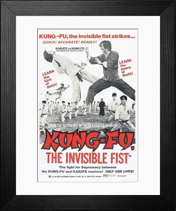 Framed Print : KUNG-FU, THE INVISIBLE FIST, US poster art, ca. 1974