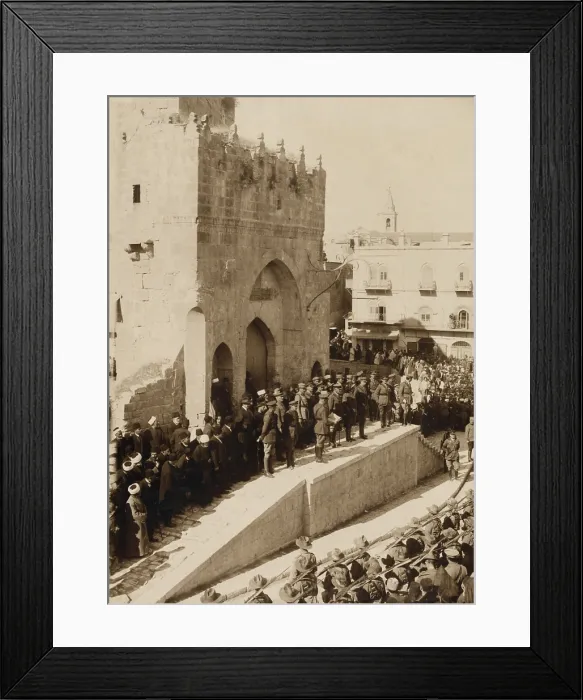 Framed Print : World War 1 in the Middle East. General Allenbys Proclamation of Martial Law in Jerusalem being read in English at the Tower of David in Jerusalem. Dec. 11, 1917 (BSLOC_2013_1_72)