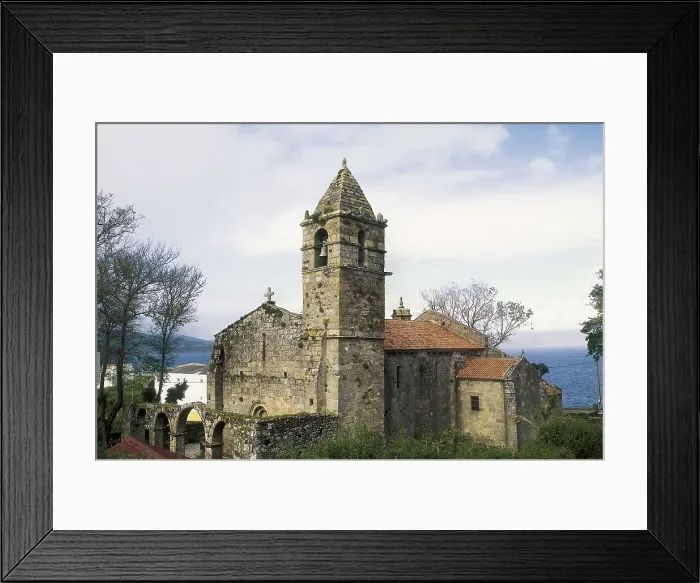 Framed Print : SPAIN. GALICIA. LA CORUNA. Finisterre. Church of Santa Mara de Fisterra (12th c.). Romanesque art. Architecture. AISA / Everett Collection**US SALES ONLY**