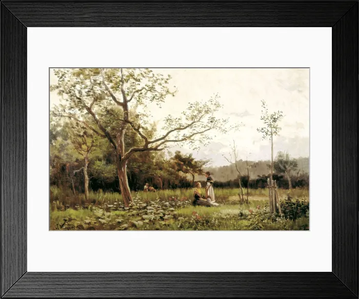 Framed Print : VAYREDA i VILA, Joaquim (1843-1894). Two Young Girls in the Meadow. 2nd half 19th c. Oil on canvas. SPAIN. Barcelona. National Art Museum of Catalonia Framed Print : VAYREDA i VILA, Joaquim (1843-1894). Two Young Girls in the Meadow. 2nd half 19th c. Oil on canvas. SPAIN. Barcelona. National Art Museum of Catalonia