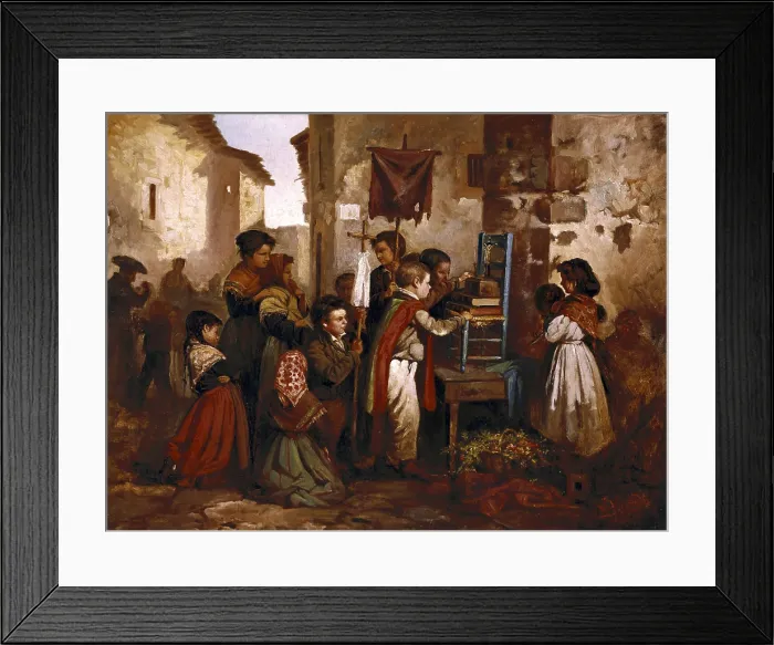 Framed Print : VAYREDA i VILA, Joaquim (1843-1894). Children Playing a Procession. 2nd half 19th c. Oil on canvas. SPAIN. Barcelona. National Art Museum of Catalonia Framed Print : VAYREDA i VILA, Joaquim (1843-1894). Children Playing a Procession. 2nd half 19th c. Oil on canvas. SPAIN. Barcelona. National Art Museum of Catalonia