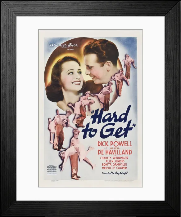 Framed Print : HARD TO GET, from left: Olivia de Havilland, Dick Powell, 1938