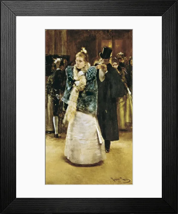 Framed Print : RIBERA CIRERA, Rom (1849-1935). Leaving the Ball. 19th-20th c. Oil on canvas. SPAIN. Barcelona. National Art Museum of Catalonia. AISA / Everett Collection**US SALES ONLY**