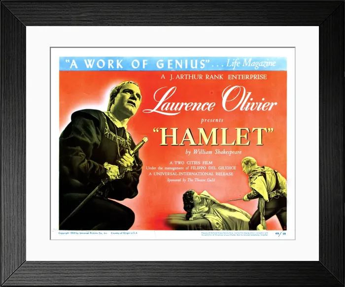 Framed Print : HAMLET, Laurence Olivier, Eileen Herlie, 1948