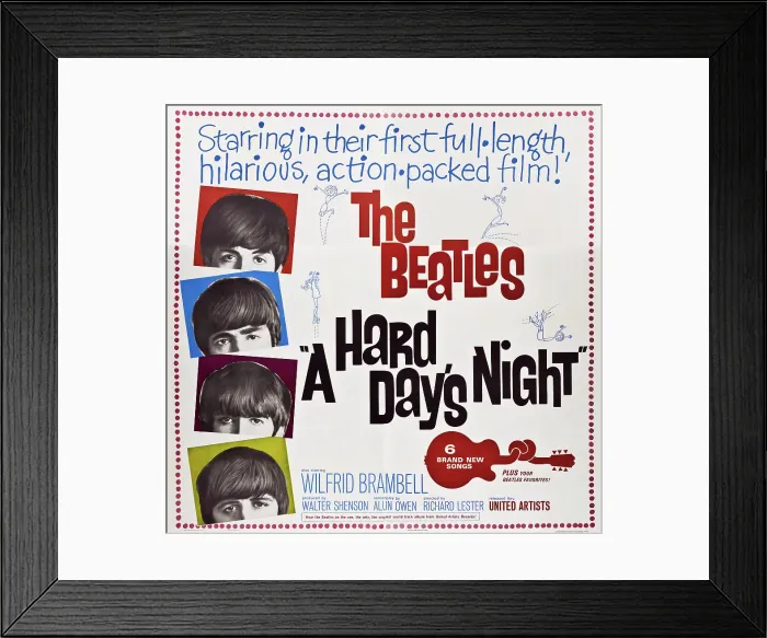 Framed Print : A HARD DAY'S NIGHT, The Beatles-left from top: Paul McCartney, John Lennon, George Harrison, Ringo Starr, 1964 Framed Print : A HARD DAY'S NIGHT, The Beatles-left from top: Paul McCartney, John Lennon, George Harrison, Ringo Starr, 1964