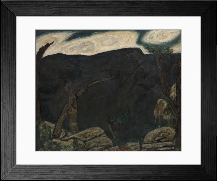 Framed Print : THE DARK MOUNTAIN, NO. 2, by Marsden Hartley, 1909, American painting, oil on paperboard