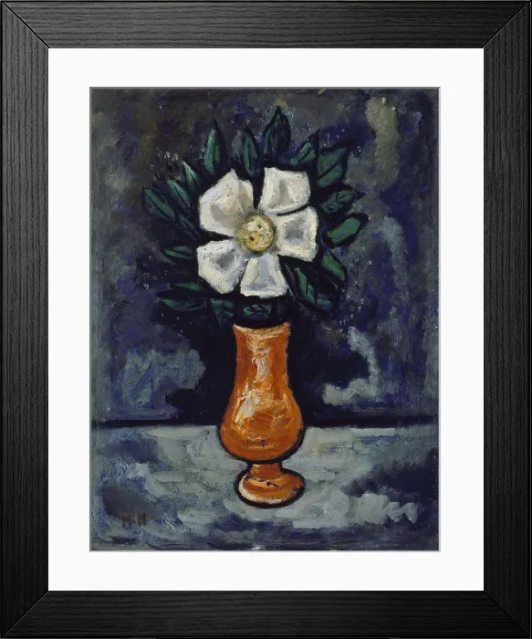 Framed Print : WHITE FLOWER, by Marsden Hartley, c. 1917, American painting, oil on wood
