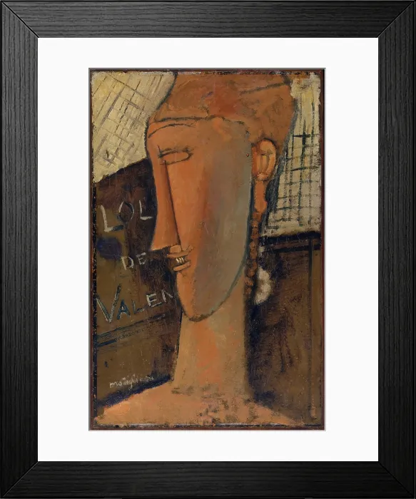 Framed Print : LOLA DE VALENCE, by Amedeo Modigliani, 1915, Italian modernist painting, oil on canvas