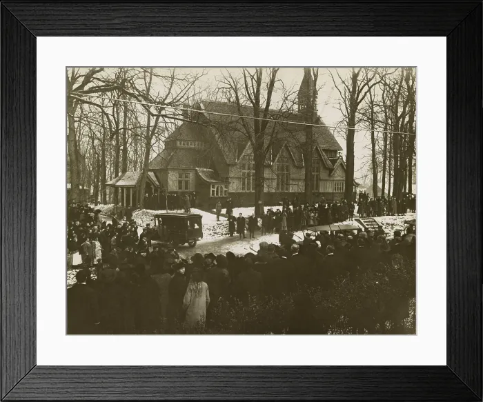 Framed Print : Col. Theodore Roosevelt's funeral, January 8, 1919, at Christ Episcopal Church in Oyster Bay, NY (BSLOC_2017_6_87) Framed Print : Col. Theodore Roosevelt's funeral, January 8, 1919, at Christ Episcopal Church in Oyster Bay, NY (BSLOC_2017_6_87)
