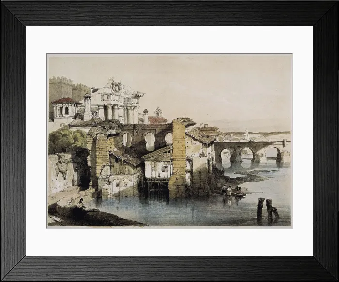 Framed Print : Cordoba (19th c.). Roman bridge over the Guadalquivir river. Litography. AISA / Everett Collection**US SALES ONLY**