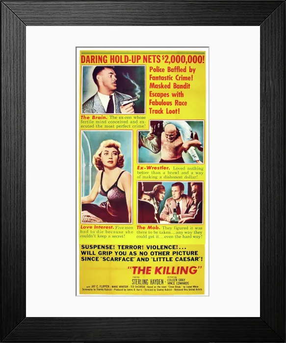 Framed Print : THE KILLING, Sterling Haydn, Maurice Oboukhoff, Marie Windsor, 1956 Poster Art