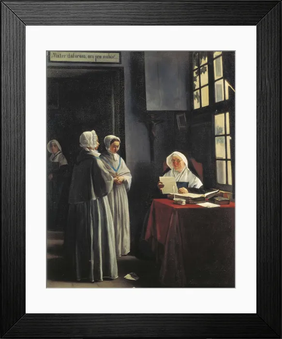 Framed Print : BONVIN, Franois (1817-1887). The Letter of Recommendation. 1859. FRANCE. Besanon. Museum of Fine Arts and Archaeology. AISA / Everett Collection**US SALES ONLY**