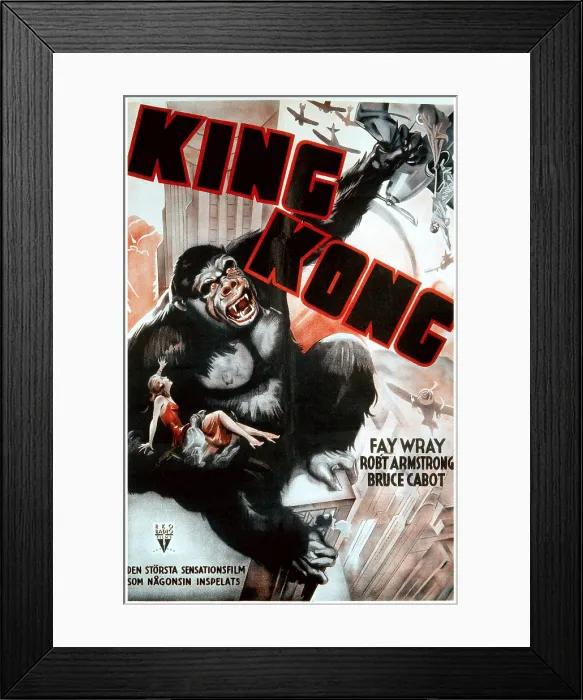 Framed Print : KING KONG, Swedish 1938 re-release poster, 1933