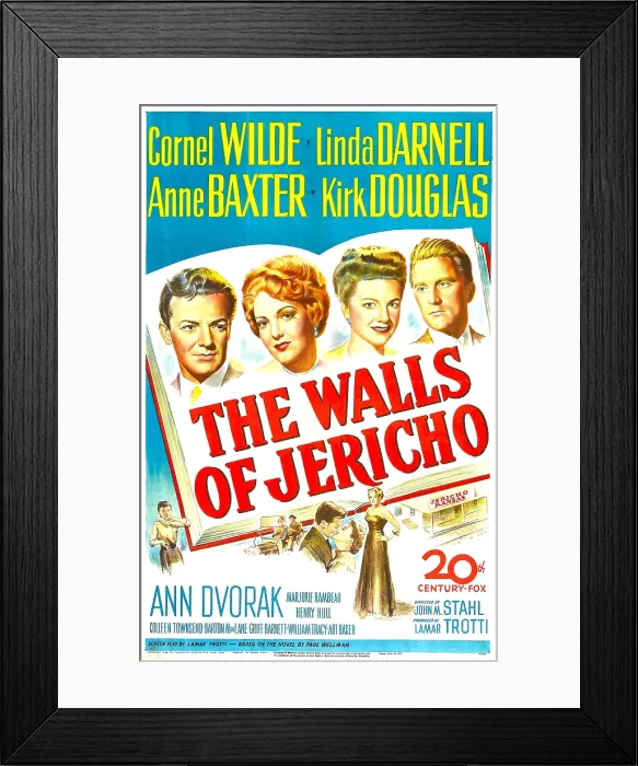Framed Print : THE WALLS OF JERICHO, US poster, from left: Cornel Wilde, Linda Darnell, Anne Baxter, Kirk Douglas, 1948. 20th Century Fox, TM & Copyright / courtesy Everett Collection