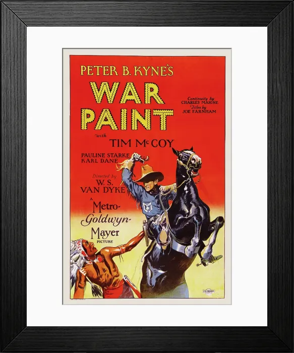 Framed Print : WAR PAINT, US poster, Tim McCoy (right), 1926 Framed Print : WAR PAINT, US poster, Tim McCoy (right), 1926