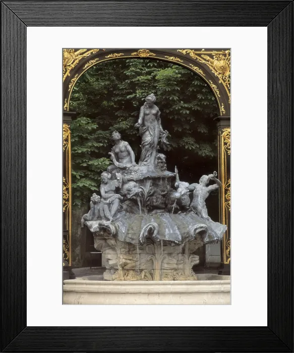 Framed Print : FRANCE. LORRAINE. MEURTHE-ET-MOSELLE. Nancy. Place Stanislas, named after the Polish king Stanislaw Leszczynski. Baroque fountain (18th c.) with sculptures by Barthlemy Guibal