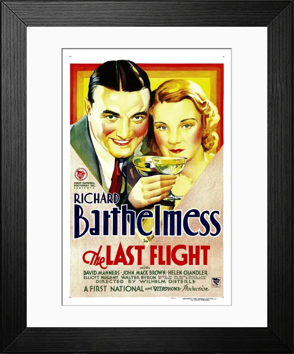 Framed Print : THE LAST FLIGHT, from left: Richard Barthelmess, Helen Chandler, 1931