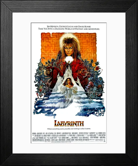Framed Print : LABYRINTH, David Bowie, Jennifer Connelly, 1986, TriStar Pictures / courtesy Everett Collection