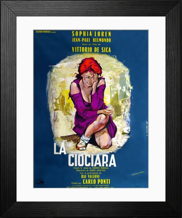 Framed Print : TWO WOMEN, (aka LA CIOCIARA), Sophia Loren on French poster art, 1960 Framed Print : TWO WOMEN, (aka LA CIOCIARA), Sophia Loren on French poster art, 1960