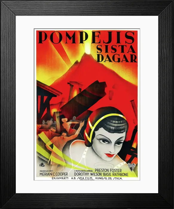 Framed Print : LAST DAYS OF POMPEII, (aka POMPEJIS SISTA DAGAR), Swedish poster art, 1959 Framed Print : LAST DAYS OF POMPEII, (aka POMPEJIS SISTA DAGAR), Swedish poster art, 1959
