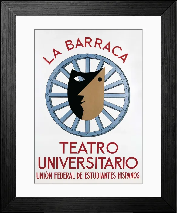 Framed Print : Poster advertising 'La Barraca' (The Barn), theatre company created and directed by Federico Garca Lorca. AISA / Everett Collection**US SALES ONLY**